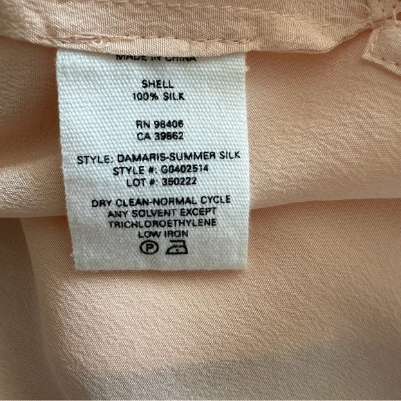 NEW Theory Damaris Pearl Pink Silk Blouse, Size Medium - Picture 4 of 7